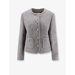 Mélange wool and alpaca blazer