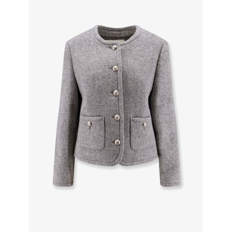 Mélange wool and alpaca blazer