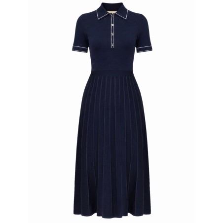 KNITTED POLO SHIRT DRESS