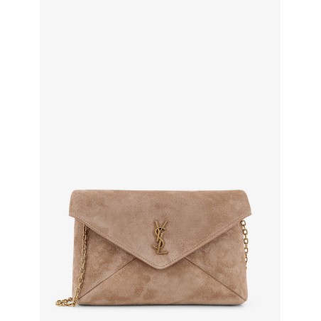 Suede crossbody with metal Cassandre logo