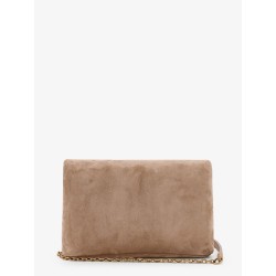 Suede crossbody with metal Cassandre logo