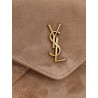 Suede crossbody with metal Cassandre logo