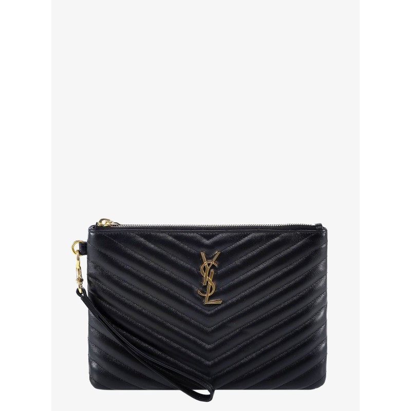 Quilted leather clutch