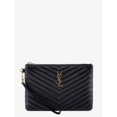 Quilted leather clutch