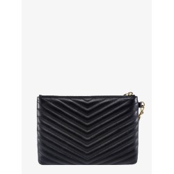 Quilted leather clutch