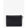 Quilted leather clutch