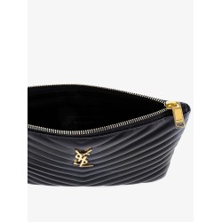 Quilted leather clutch