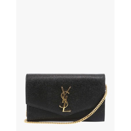 Leather crossbody bag with metal Cassandre logo