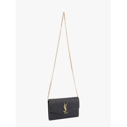 Leather crossbody bag with metal Cassandre logo