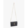 Leather crossbody bag with metal Cassandre logo