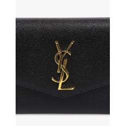 Leather crossbody bag with metal Cassandre logo