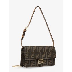 Baguette Wallet on Chain shoulder bag in FF jacquard fabric