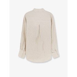 Oversized striped silk shirt