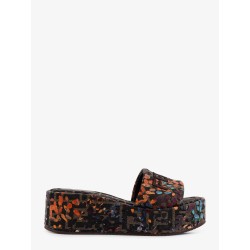 FF fabric sandals with multicolor detail