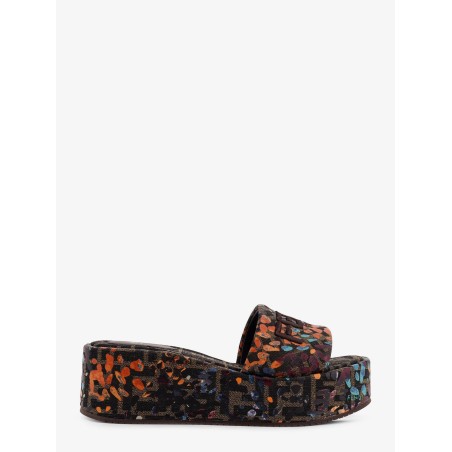 FF fabric sandals with multicolor detail