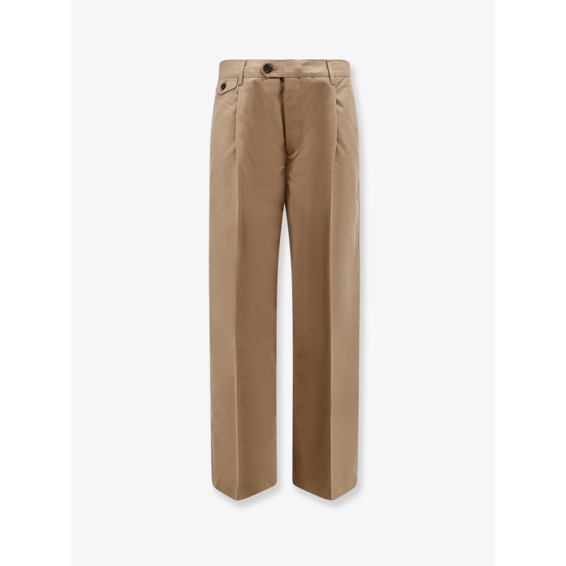 Pleated Chino Slacks Trousers