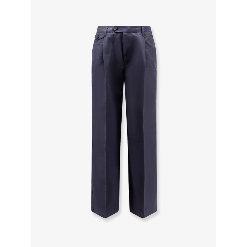 Pleated Chino Slacks Trousers