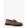 Suede lofers with Monili detail