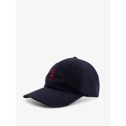Denim cap with embroidered logo on the front