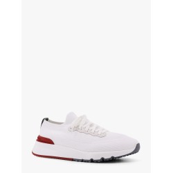 Cotton knit sneakers with leather inserts