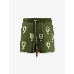 Green heart tapestry embroidered lenzing™ ecovero™ euroflax™ shorts