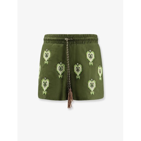 Green heart tapestry embroidered lenzing™ ecovero™ euroflax™ shorts