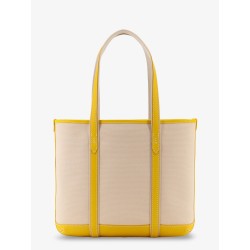 Canvas shoulder bag with embroidered logo on the front