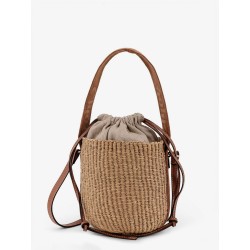 Woody raffia bucket bag