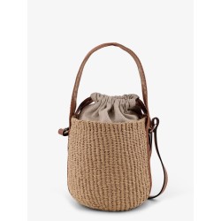 Woody raffia bucket bag