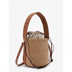 Woody raffia bucket bag