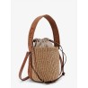 Woody raffia bucket bag
