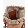 Woody raffia bucket bag