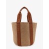 Woody Raffia Shoulder Bag