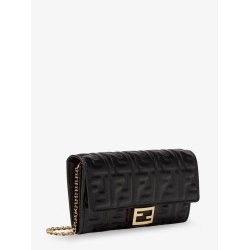Leather Continental With Chain Baguette FF motif crossbody bag