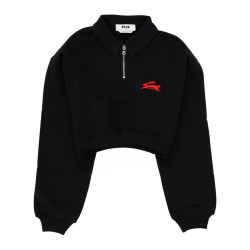 "FOLLOW THE RABBIT" COLLARED SWEATSHIRT