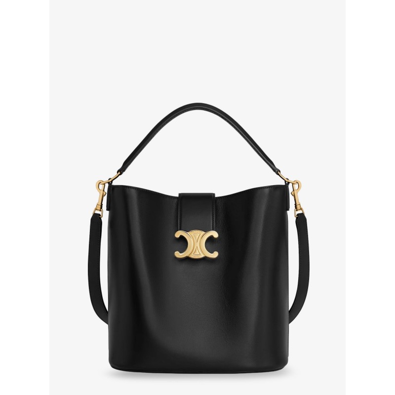 Louise Medium bucket bag with metal Triomphe logo