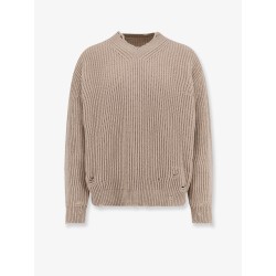Wool blend sweater with distressed effect