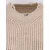Wool blend sweater with distressed effect