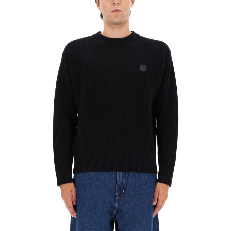 RIBBED KNIT WITH FOX PATCH