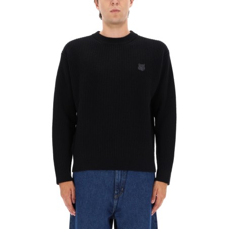 RIBBED KNIT WITH FOX PATCH