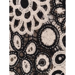 Long crochet dress with floral pattern