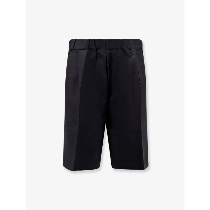 Viscose and linen bermuda shorts