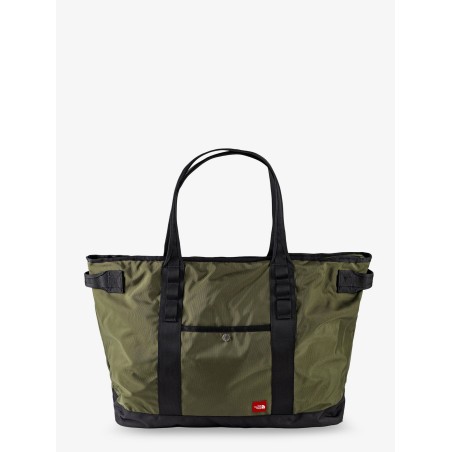 Nylon shoulder bag with logo label on the bottom