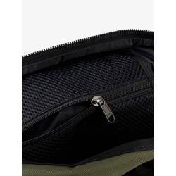 Nylon shoulder bag with logo label on the bottom