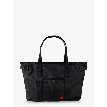 Nylon shoulder bag with logo label on the bottom