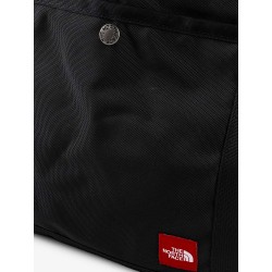 Nylon shoulder bag with logo label on the bottom