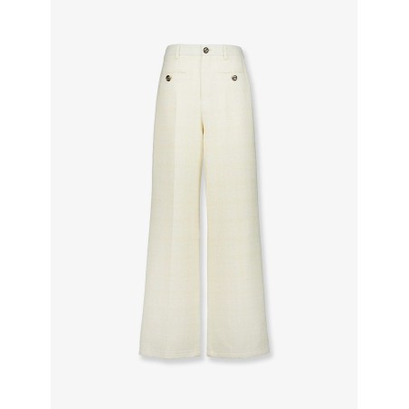 Cotton blend trousers with checked pattern