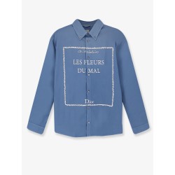 Cotton shirt with Book Cover embroidery