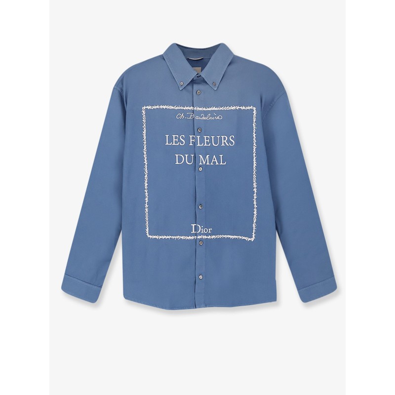 Cotton shirt with Book Cover embroidery