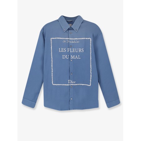 Cotton shirt with Book Cover embroidery